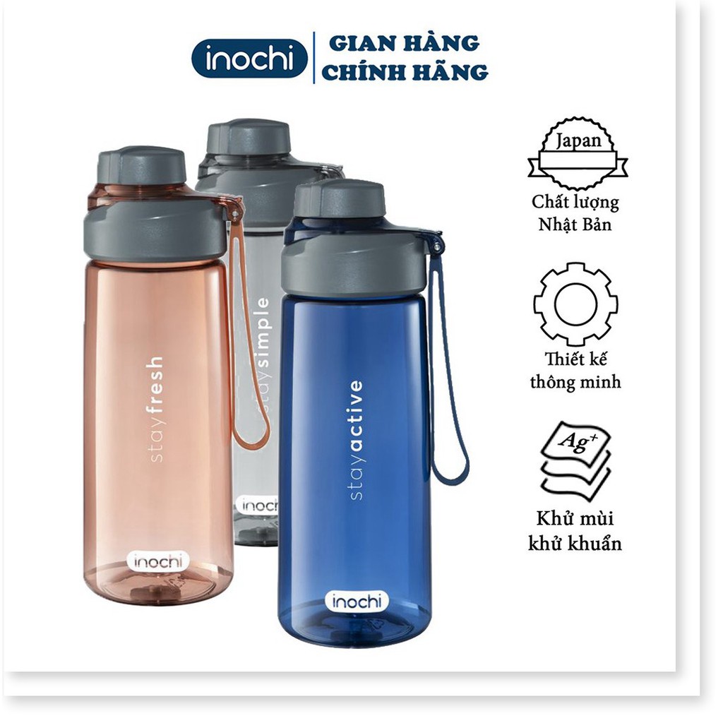 Bình nước - thể thao tập gym nhựa nguyên sinh kháng khuẩn Ag+ cao cấp Kita Boost 670ml BIN670