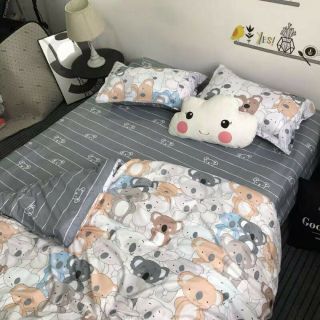 Bộ Chăn Ga Gối Gấu Koala Cotton Poly