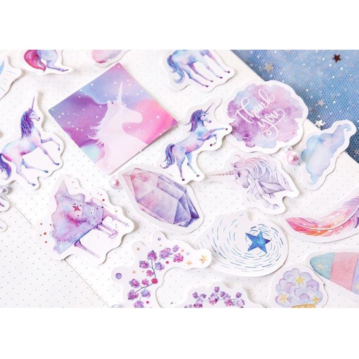 Bộ 46 Sticker Hàn Quốc hình Kỳ Lân trang trí E24