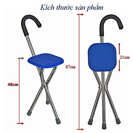 Gậy chống kiêm ghế ngồi ( ba toong kiêm chức năng ghế ngồi )