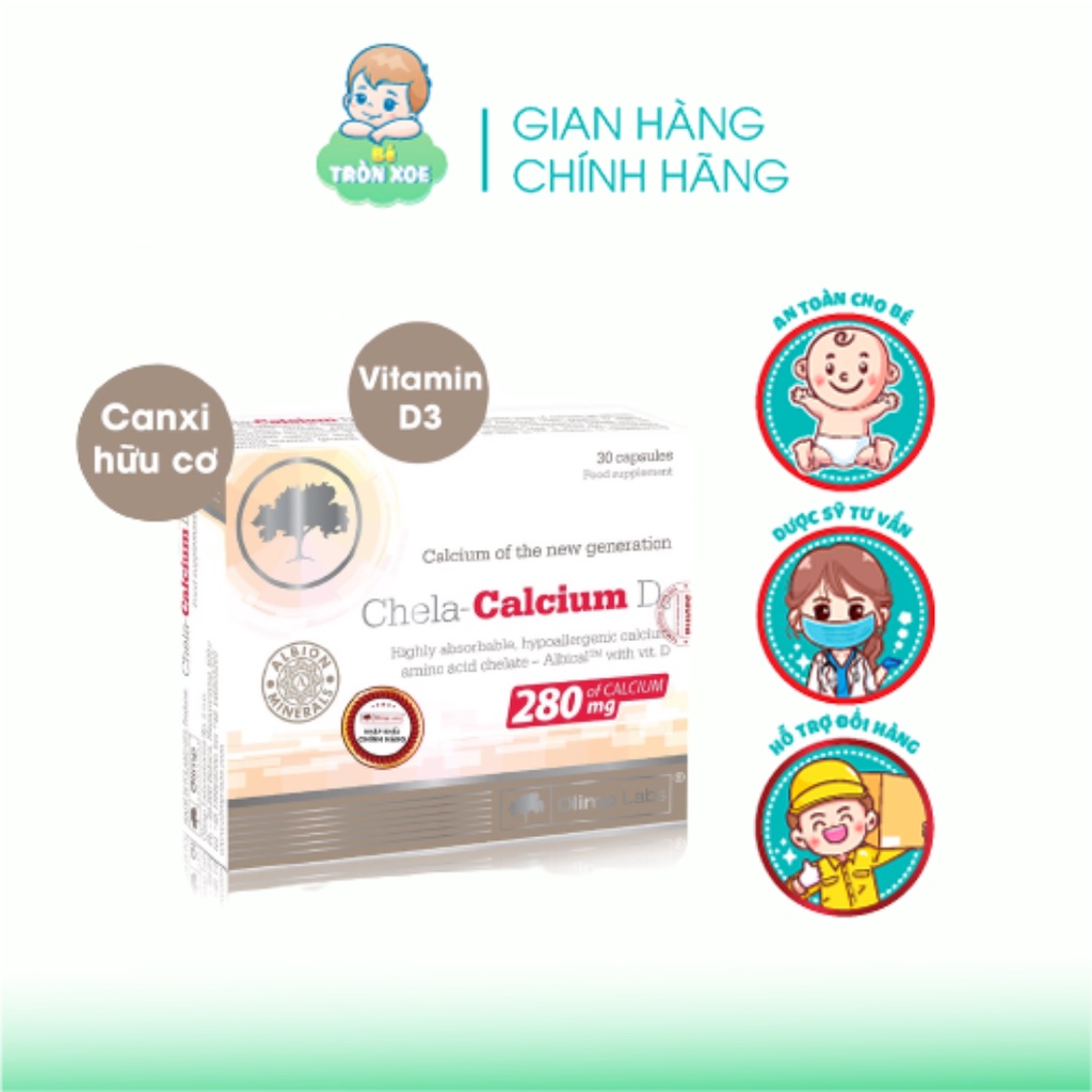 Canxi Chela-Calcium D3 ( Olimp labs)– Canxi cho bà bầu, bổ sung canxi và vitamin D3 36.6g