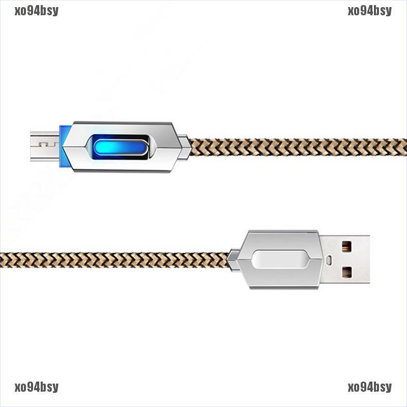 [xo94bsy]USB 3.1 Nylon Braided Lights LED Micro Type-C USB Fast Charging Sync Da