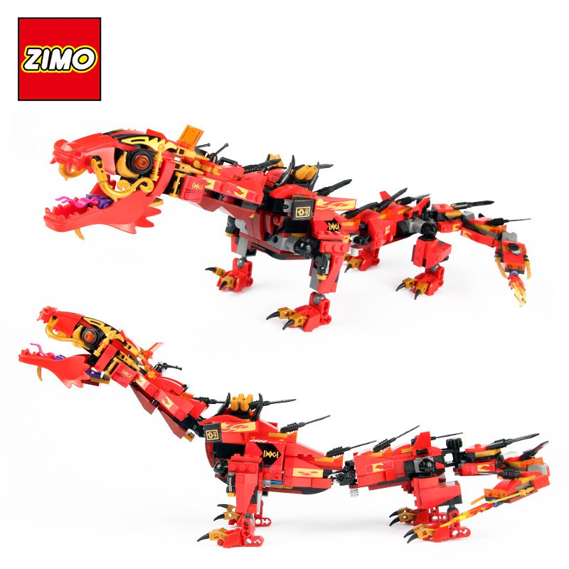 Lego Lắp Ráp Rồng NinjaGo Dài 60cm ( Đỏ - 538 Mảnh )