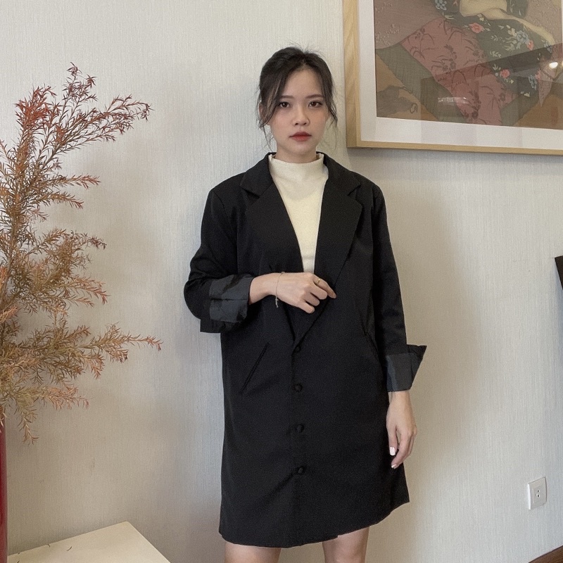 Blazer cài lệch phong cách Hàn Quốc