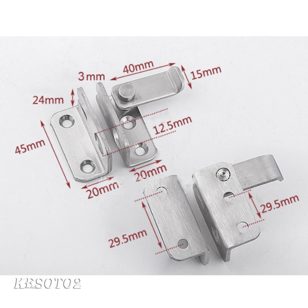 Bộ 4 khóa cửa cài then bằng thép không gỉ có lỗ cài khóa