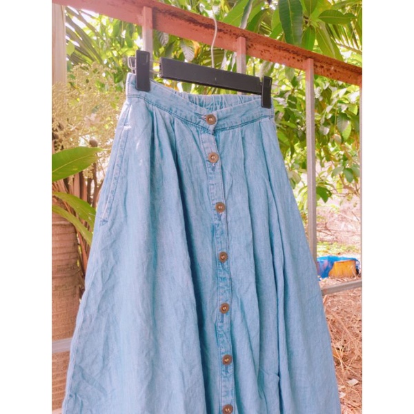 CHÂN VÁY NHẬT JEAN NÚT