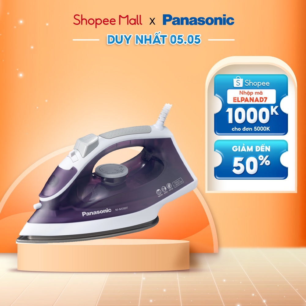 [Mã ELPANA4S giảm 10% đơn 500K]Bàn ủi hơi nước Panasonic NI-M300TVRA - Hàng Chính Hãng - Xanh dương