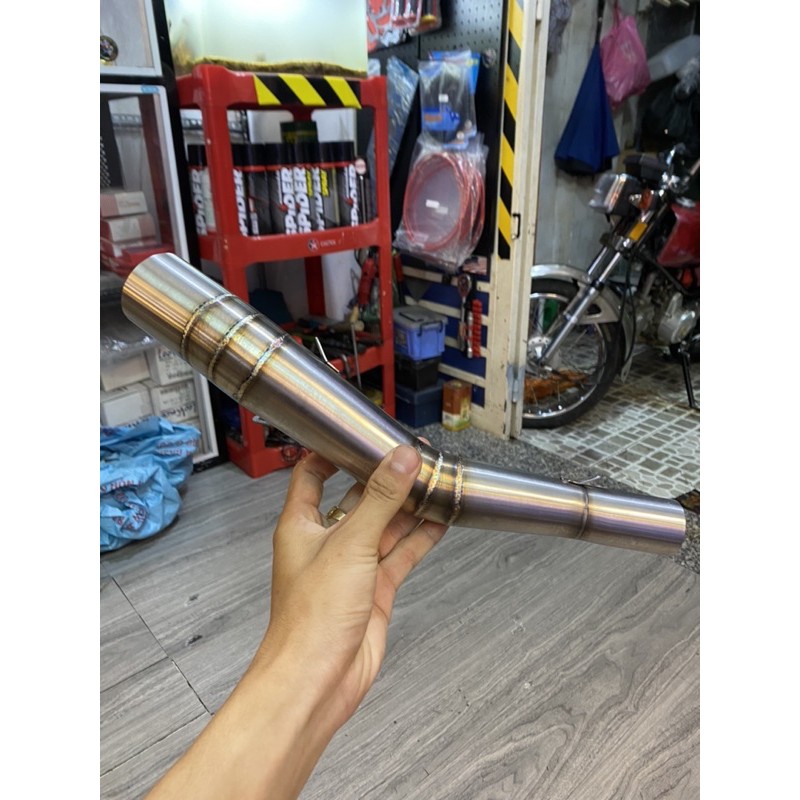 Khúc nối cổ 2 khúc 304 gắn lon tăng cho mọi dòng xe