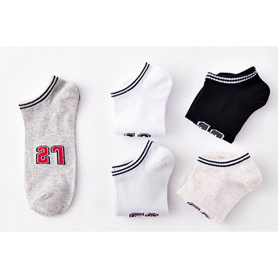 Tất vớ cổ thấp ngắn 2 Sọc Số thời trang unisex nam nữ thể thao cao cấp
