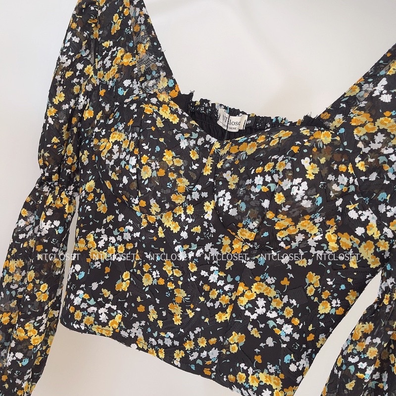 Áo voan hoa nhí cúp ngực chuẩn nt closet