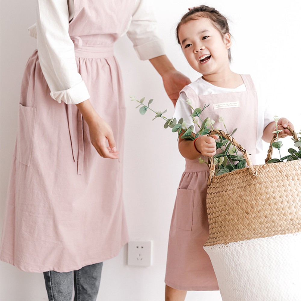 Tạp Dề Cotton Linen Kế Đơn Giản Tiện Dụng