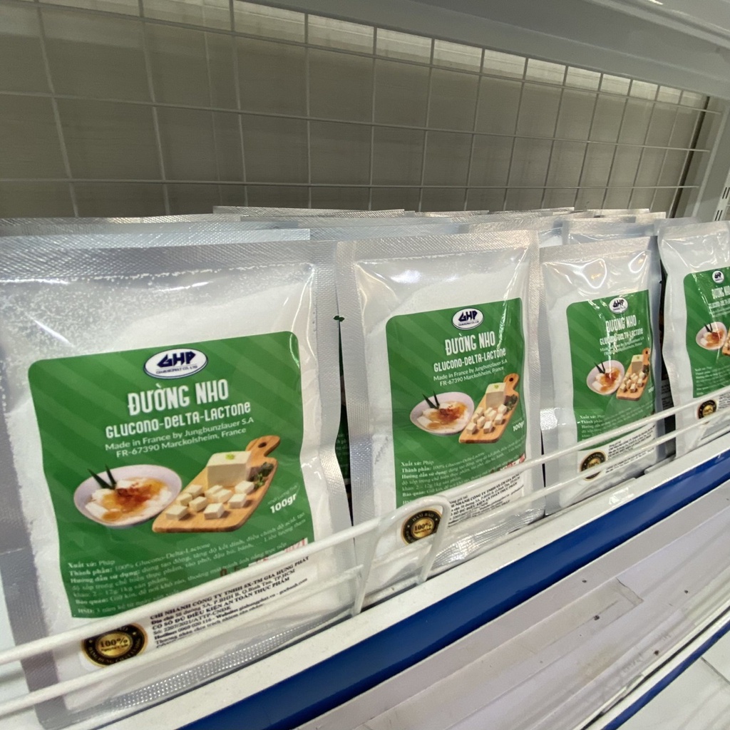 Đường nho Pháp 100gr đóng gói theo Tiêu chuẩn An toàn Thực phẩm, làm tàu hủ, tào phớ không thạch cao.