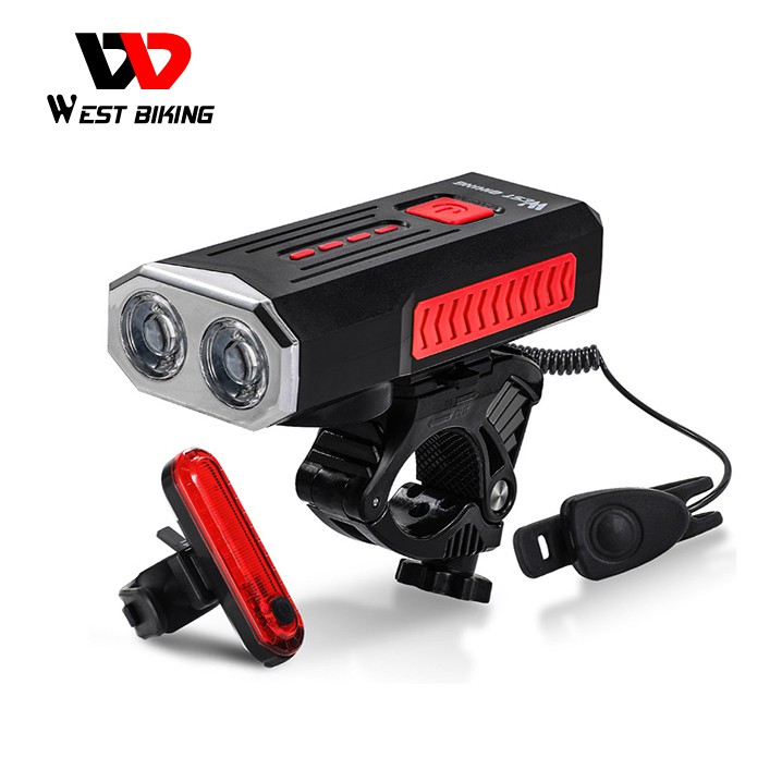 Đèn Xe Đạp WEST BIKING YP0701296 1000 Lumens Có Chuông 140db Có Thể Sạc Lại Qua USB