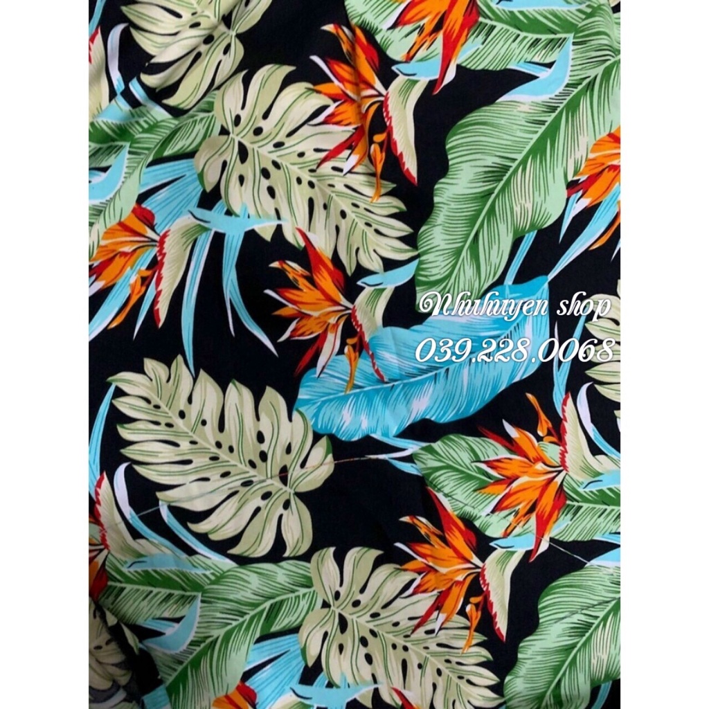 (Tổng kho HCM - Nhuhuyen shop) - set bộ mẫu hoa thiên điểu đủ size cho gia đình, team đến 120kg, chất kate thái 1