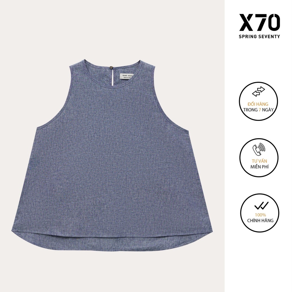 Áo Kiểu Nữ Linen Trơn Kiểu Dáng Cọc Tay Thiết Kế Vạt Bầu Thời Trang X70 - 00540032