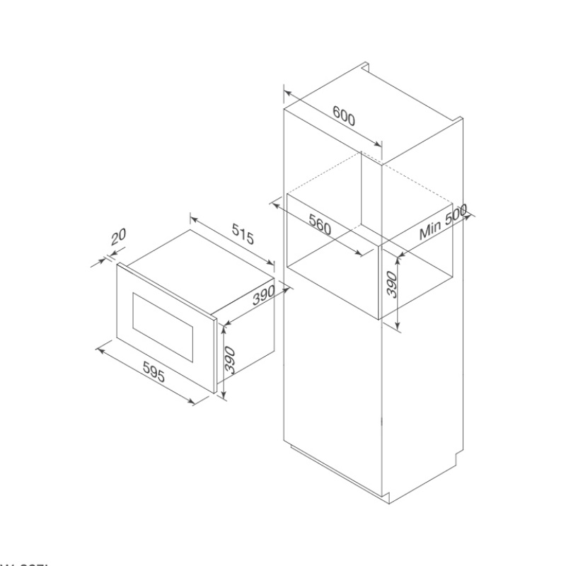 Lò Vi Sóng Có Nướng Âm Tủ Malloca MW-927I (27L) - 5 Mức Công Suất - Điều Khiển Điện Tử - Hàng Chính Hãng