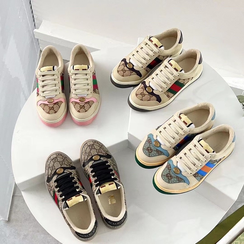 Giày thể thao unisex hoạ tiết chữ thương hiệu Gucci GC cao cấp