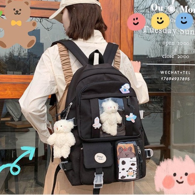 Balo nữ ulzzang đi học ulzzang nữ đẹp thời trang giá rẻ màu pastel nhẹ nhàng xinh xắn ( tặng kèm 3 sticker ) ulzzang 6