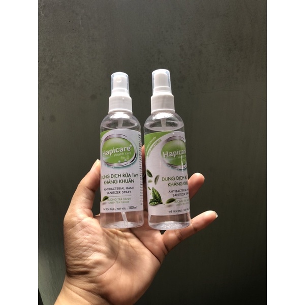 Chai xịt khuẩn/dung dịch rửa tay sát khuẩn Hapicare 100 ml dạng xịt có hương thơm
