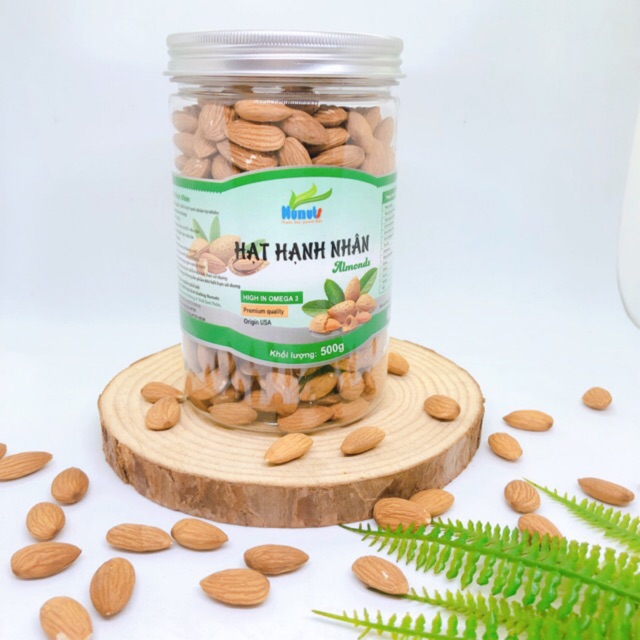 500G Hạt hạnh nhân tách vỏ mỹ, đã sấy giòn, không tẩm ướp gia vị, ăn vặt bà bầu.