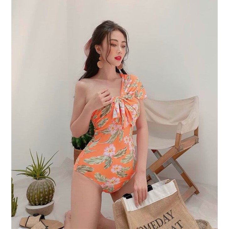 Set bikini đũi xốp kèm khăn quấn tay trễ vai nhiều màu S07