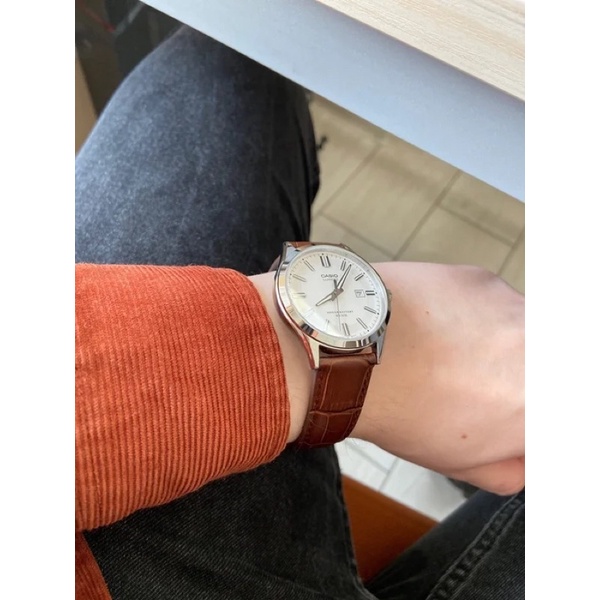 Đồng Hồ Casio Nam MTS-100L-7AV - Dây Da - Kính Saphia - Pin 10 Năm