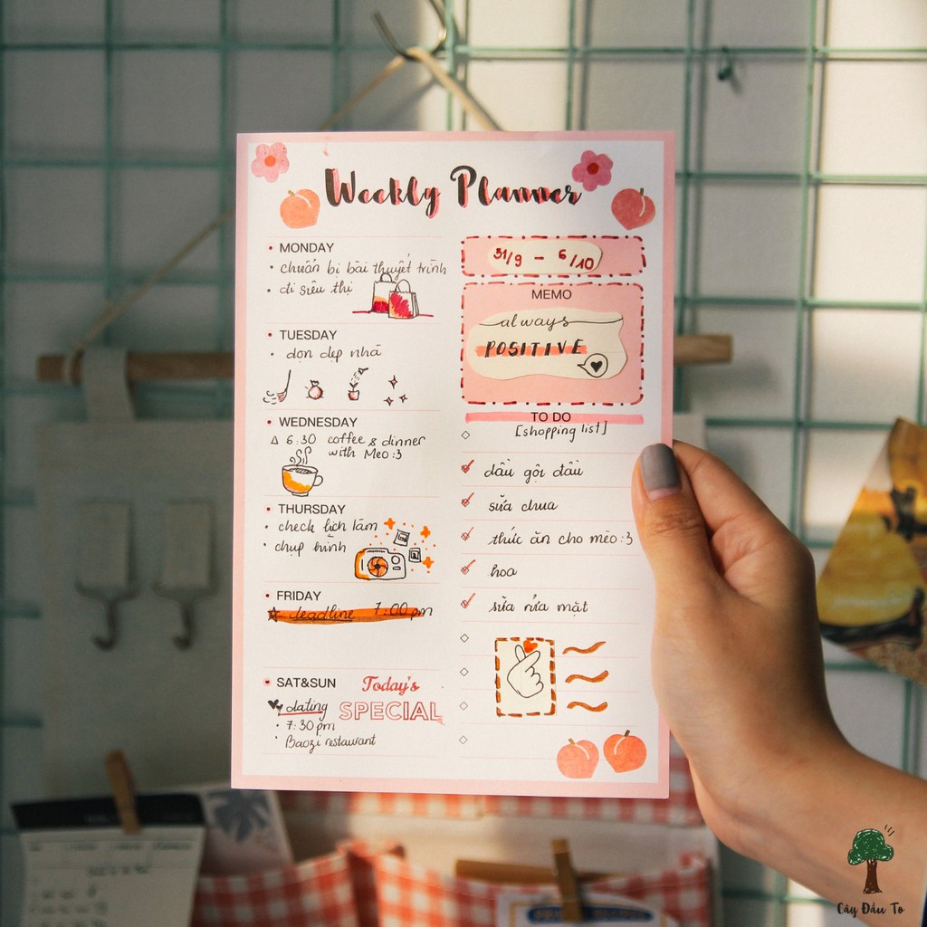 Set Giấy Lập Kế Hoạch A5 Daily/Weekly/Monthly Planner