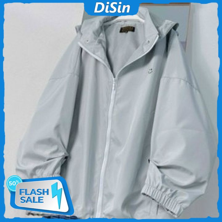 Áo Khoác Dù Nữ , Nón Rời , Mẫu Trơn Thiết Kế Đơn Giản , Khóa Kéo Tiện Lợi , Áo Form Rộng Dáng Suông Cực Thoải Mái