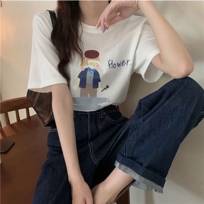 Áo Thun Ngắn Tay In Họa Tiết Thời Trang Cá Tính