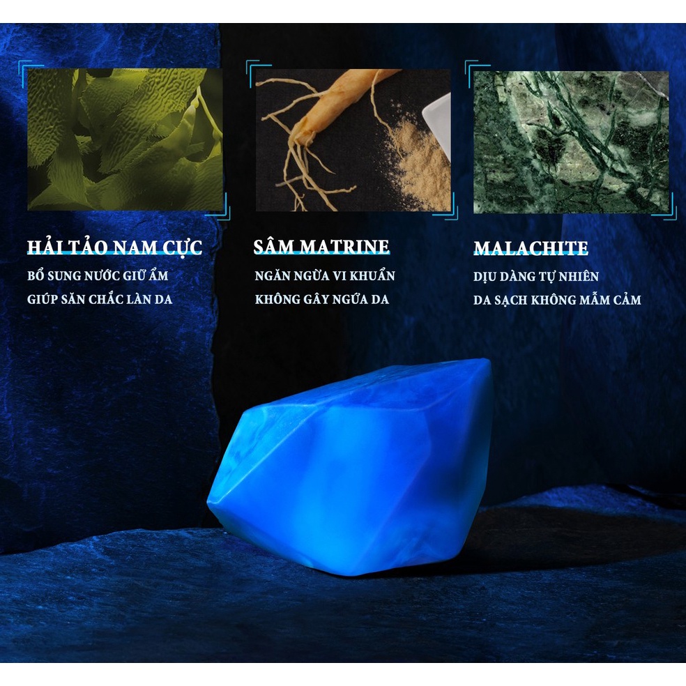 Xà Phòng Muối Biển Rửa Mặt BLUEMAN Loại Bỏ Mạt Chống Ngứa Kiềm Dầu 80g Dành Cho Nam