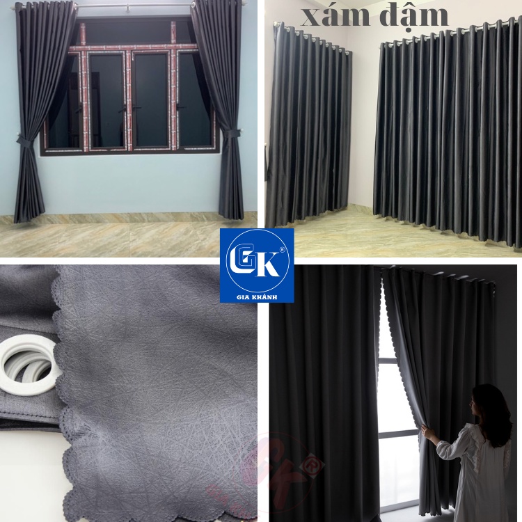 Rèm cửa sổ màn cửa cản sáng cho cửa chính live phòng thử đồ họa tiết 3d đơn sắc cao cấp