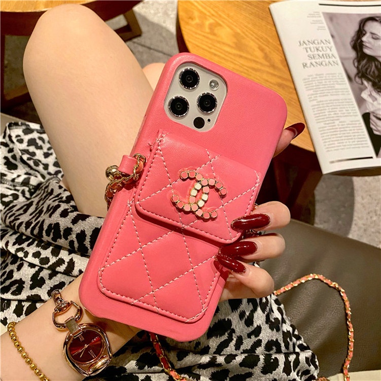 Ốp Điện Thoại Dạng Ví Đựng Thẻ Có Dây Đeo Cho iphone 13 Pro max 11 Pro max 12 Pro max 14 Pro max X XR Xs max