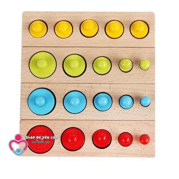 SẬP GIÁ] Set 4 bộ núm trụ Montessori bằng gỗ cho bé