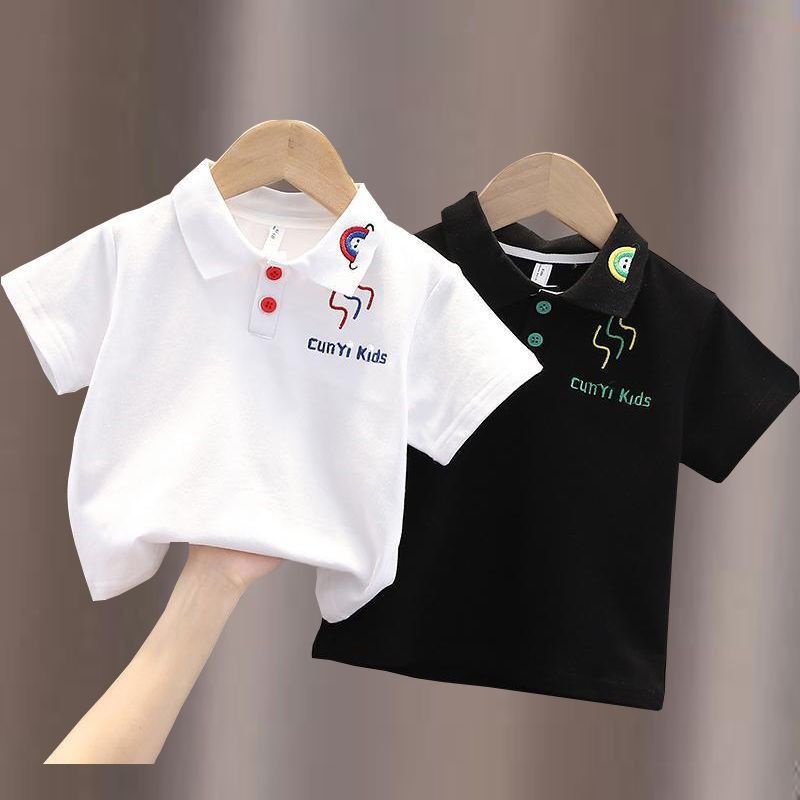Áo polo Tay Ngắn Bằng Cotton Cho Bé Trai Bé Gái