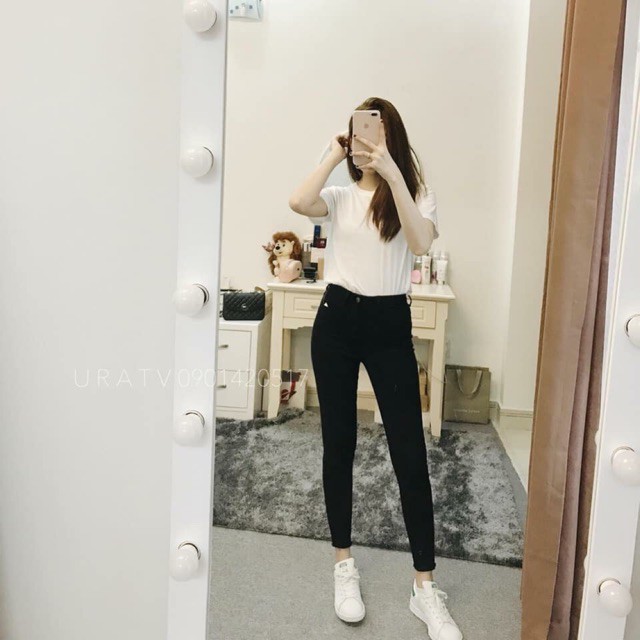 Quần jeans đen trơn sz đại