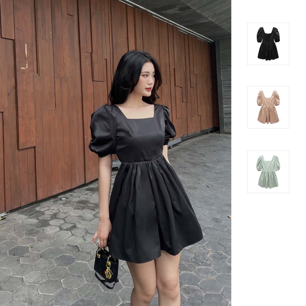 Đầm Ngắn Nữ Back Cut Out , Chất Vải Kaki Ướt Thoải Mái , WDN000188 ,SOMEHOW