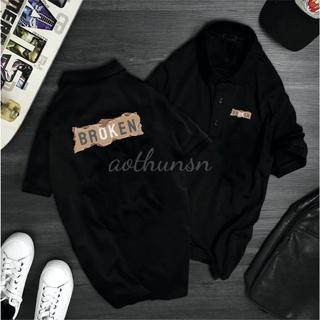 (aothunsn) Áo thun cổ trụ cổ bâu polo BROKEN (VẢI DA CÁ)