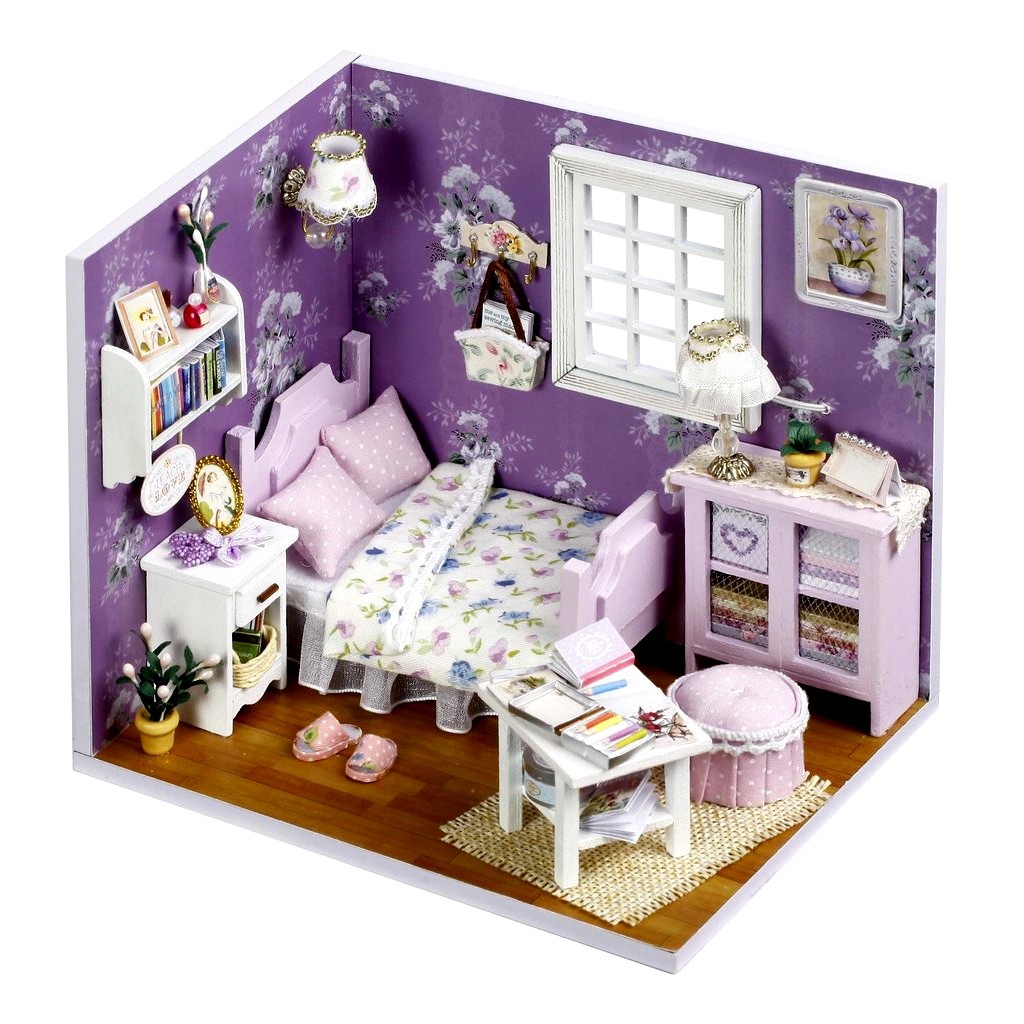 Đồ Chơi Mô Hình Nhà Gỗ Diy Cute Room No H001 ( Tặng Kèm Mica + Keo)