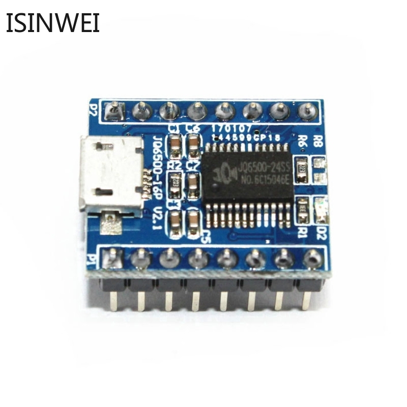 Mô đun âm thanh JQ6500 tiêu chuẩn giọng nói MP3 1 đến 5 cổng
