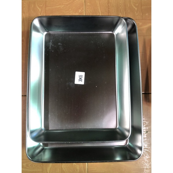 Khay inox chữ nhật 4 cỡ lớn nhỏ sâu 5cm hành nhập dày đẹp đựng thức ăn khay làm bánh inox khay tiệm cơm khay sâu inox