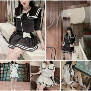 đầm thủ thủy trắng đen