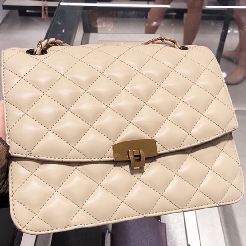 Túi xách nữ đeo chéo SHOPTIDO STORE trần chám khoá gập ngăn rộng phom chắc chắn