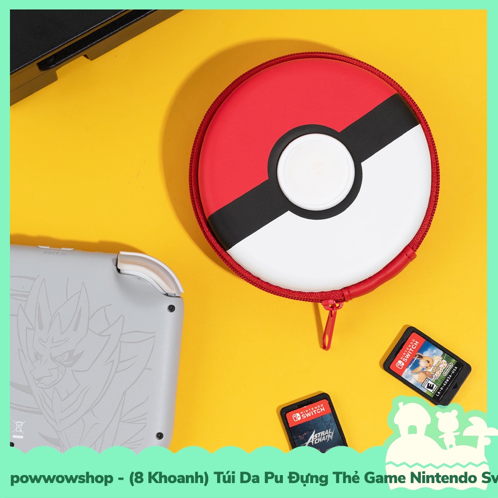 [Sẵn VN - Hỏa Tốc] (8 Chỗ) Túi Mini Da Pu Đựng Thẻ Game Nintendo Switch OLED/V1/V2/LITE Mẫu Poke
