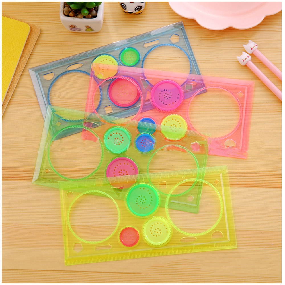 Thước vẽ hình tròn trong suốt 4 màu