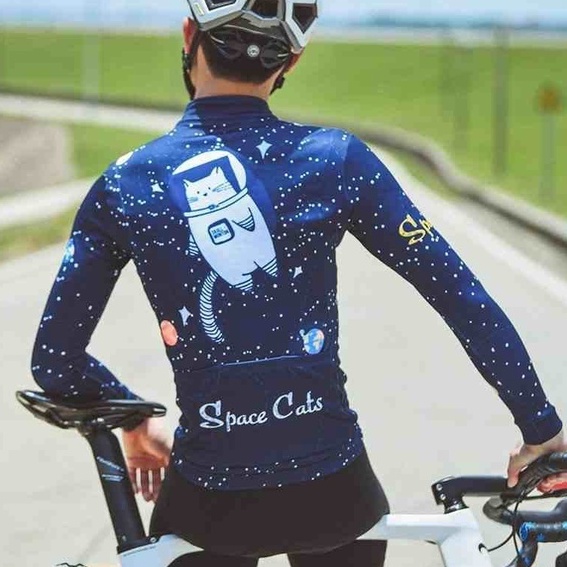 Áo dài tay xe đạp Nam chất Nỉ ấm Monton Lifestyle Spacecat