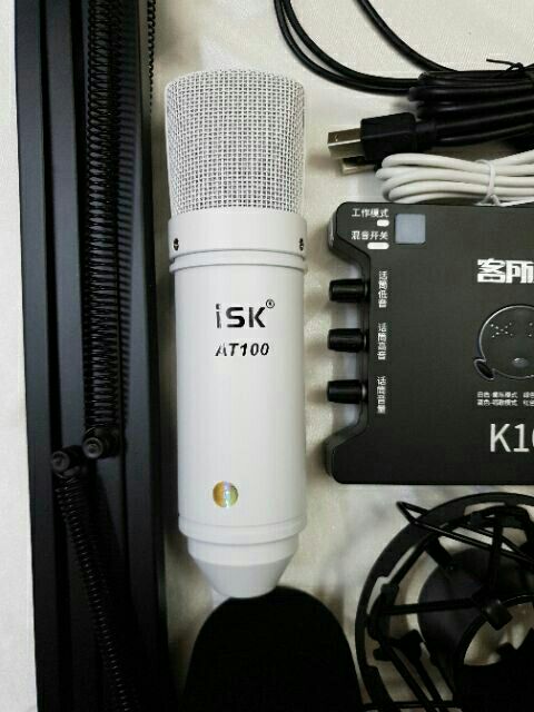 Comno trọn bộ thu âm livestream hát karaoke mic AT100 + soundcard K10 + Full phụ kiện