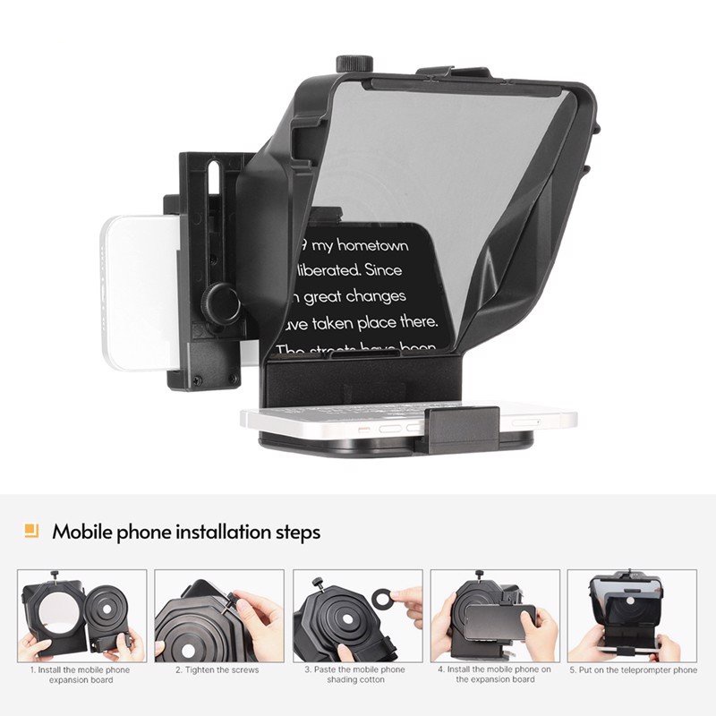 Máy Nhắc Chữ Mini Cho Vlogger, Nhà Báo, Người Thuyết Trình, Dùng Cho Smartphone, Tablet | Ulanzi Teleprompter PT-16