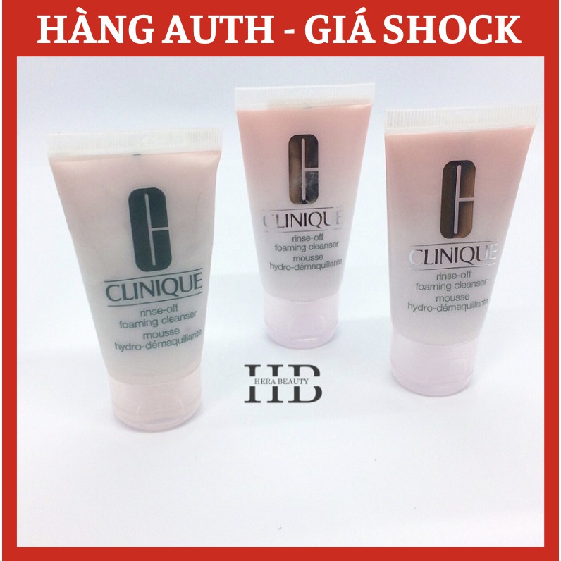 [Minisize Showroom Chính Hãng] Sữa Rửa Mặt Tẩy Trang Clinique 30ML Rinse-off Foaming Cleanser Mousse 2in1