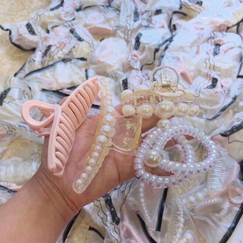 Set Kẹp Và Dây Buộc Tóc 5 Món