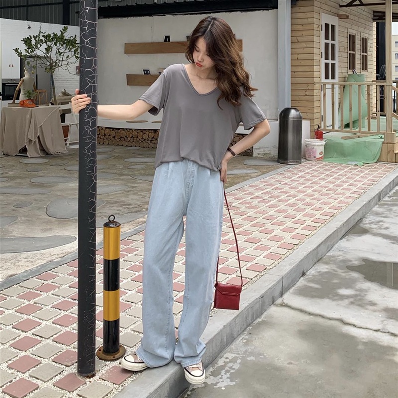 Áo thun ngắn tay dáng rộng phong cách Hàn Quốc  mới cho nữ 44837